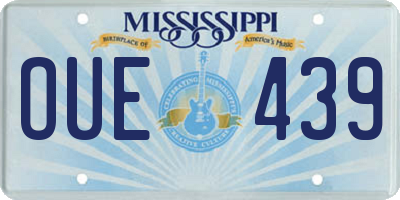 MS license plate OUE439