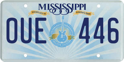 MS license plate OUE446