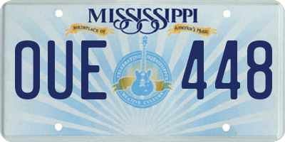 MS license plate OUE448