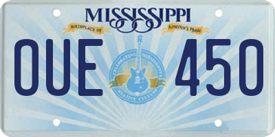 MS license plate OUE450