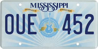 MS license plate OUE452