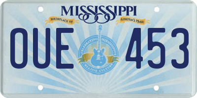 MS license plate OUE453