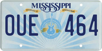 MS license plate OUE464