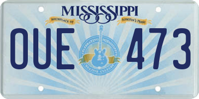 MS license plate OUE473