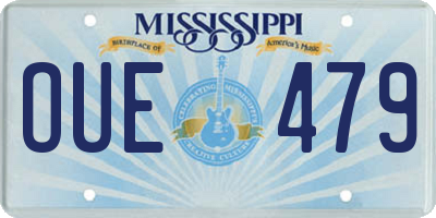 MS license plate OUE479