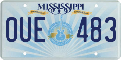 MS license plate OUE483