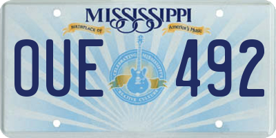 MS license plate OUE492