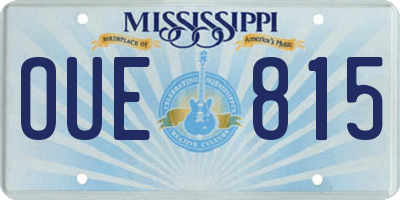 MS license plate OUE815