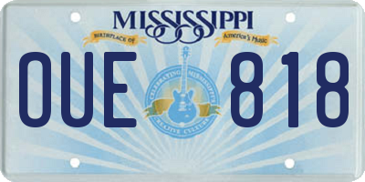 MS license plate OUE818
