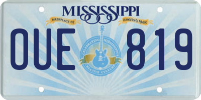 MS license plate OUE819
