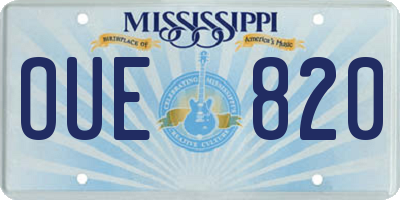 MS license plate OUE820