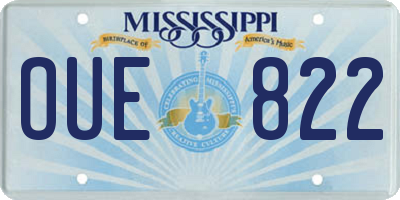 MS license plate OUE822