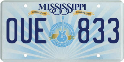 MS license plate OUE833