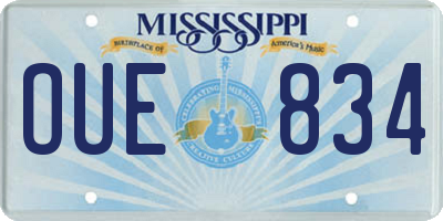 MS license plate OUE834