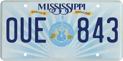 MS license plate OUE843