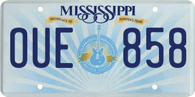 MS license plate OUE858