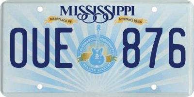 MS license plate OUE876