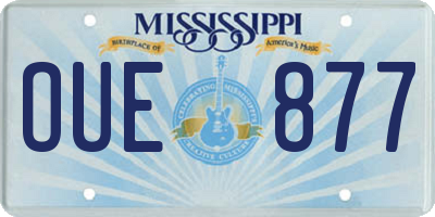 MS license plate OUE877