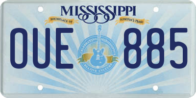 MS license plate OUE885