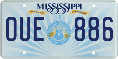 MS license plate OUE886