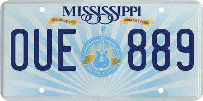 MS license plate OUE889