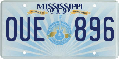 MS license plate OUE896