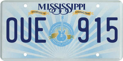 MS license plate OUE915