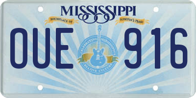 MS license plate OUE916