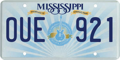MS license plate OUE921