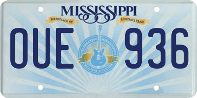 MS license plate OUE936