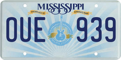 MS license plate OUE939