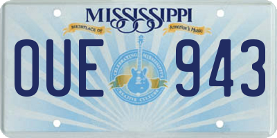 MS license plate OUE943