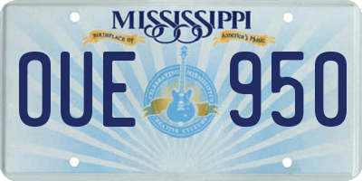 MS license plate OUE950