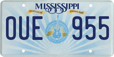 MS license plate OUE955