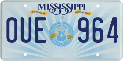 MS license plate OUE964