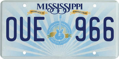 MS license plate OUE966