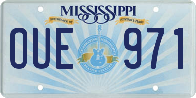 MS license plate OUE971