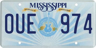 MS license plate OUE974
