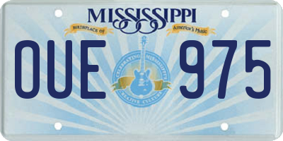 MS license plate OUE975