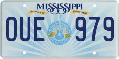 MS license plate OUE979