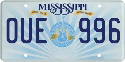 MS license plate OUE996
