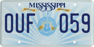 MS license plate OUF059