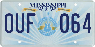 MS license plate OUF064