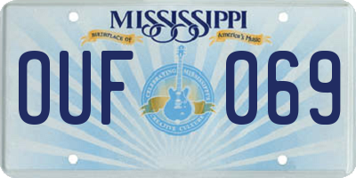 MS license plate OUF069