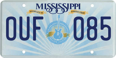 MS license plate OUF085