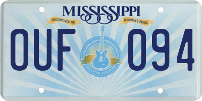 MS license plate OUF094