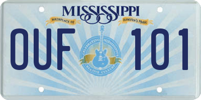 MS license plate OUF101