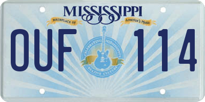 MS license plate OUF114