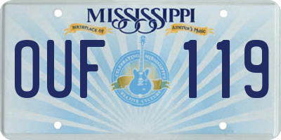 MS license plate OUF119