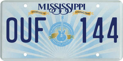 MS license plate OUF144